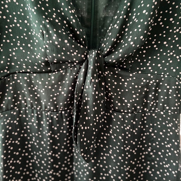 Emerald Green Dress w/ White Polka Dot Size Large - Picture 3 of 7